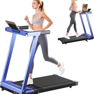 DeerRun Foldable Treadmill for Home with 6% Manual Incline & Handlebar, Compact Folding Walking Pad Treadmill for Walking, Jogging & Running, 0.6-7.5 MPH, 300 lb Capacity, App & Remote Control