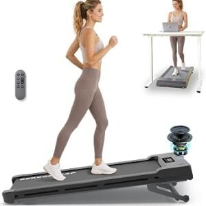 Walking Pad Treadmill with 12% 9-Level Auto Incline, 450 lbs Capacity Bluetooth Speaker Under Desk Treadmills for Home Hiking