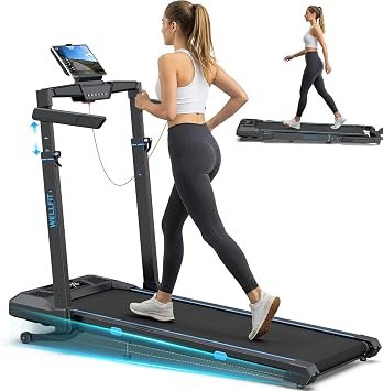 Treadmill with Auto Incline, 4 in 1 Foldable Treadmills for Home with Adjustable Height, 3.5HP Quiet Under Desk Treadmill, 400 LBS Capacity Portable Walking Pad with App, Space-Saving Design