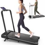 UREVO Strol 2E Pro Smart Incline Walking Pad Treadmill with APP, 12% Incline, Compact Walking Pad with Safety Handle, Plug & Play, Desk Treadmill with LED Display, Walking & Running for Home Office