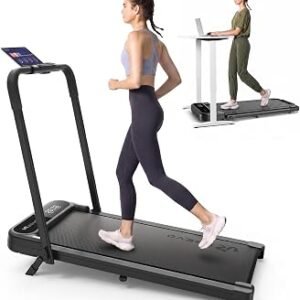 UREVO Strol 2E Pro Smart Incline Walking Pad Treadmill with APP, 12% Incline, Compact Walking Pad with Safety Handle, Plug & Play, Desk Treadmill with LED Display, Walking & Running for Home Office