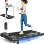 THERUN Small Walking Pad Treadmill with 5%/10% Incline, 2.5HP Brushless Core with 265/330 LBS Weight Capacity, Ultra-Quiet Under Desk Machine with Remote & LED Display for Home & Office Use