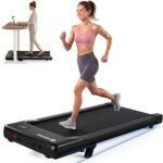 DeerRun Under Desk Walking Pad Treadmill for Home Office & Small Spaces, 6% Manual Incline, 0.6–3.8 MPH Walking Speed, 2.5 HP, 300 lb Capacity, App & Remote Control