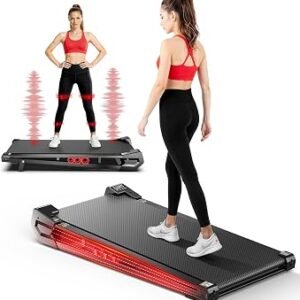 FUNRAY Under Desk Vibration Walking Pad - 3 in 1 Vibration Plate Treadmill with Remote Control, Quiet Brushless with 5% Manual Incline, Portable for Home Office