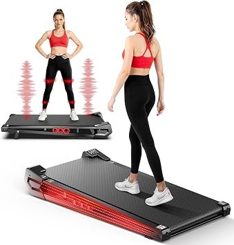 FUNRAY Under Desk Vibration Walking Pad - 3 in 1 Vibration Plate Treadmill with Remote Control, Quiet Brushless with 5% Manual Incline, Portable for Home Office