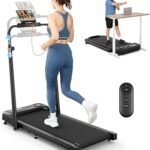 THERUN Walking Pad, 2 in 1 Foldable Treadmills for Home, 2.5HP Under Desk with Handle Bar, 16" Widened Running Belt, Treadmill with Remote Control & LED Touch Screen