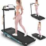 Height-Adjustable Desk Treadmill with 15% Incline for Home Office Workout | 8 in 1 Folding Treadmill 450lbs Weight Capacity, 3.5HP Quiet Portable Treadmill with Desk, 3 Type Control, Ready to Use