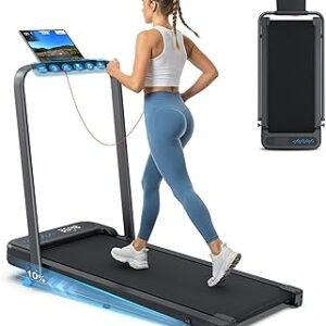 Folding Treadmill for Home, Walking Pad with Incline and Handle Bar | 320+lbs Capacity,Under Desk Treadmill for Home Small Office,Low Noise Treadmills with Smart Voice Control for Jogging Running