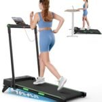 THERUN Walking Pad, 2 in 1 Foldable Treadmills for Home, 0.6-7.6 MPH, 2.5 HP Under Desk Treadmill with Handle Bar, 16" Widened Running Belt, with Remote Control & LED Touch Screen