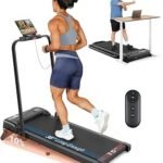 THERUN Walking Pad, 2 in 1 Foldable Treadmills for Home, 2.5HP Under Desk with Handle Bar, 16" Widened Running Belt, Treadmill with Remote Control & LED Touch Screen