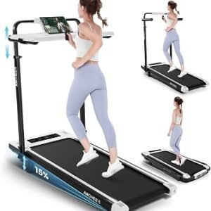 ANCHEER Walking Pad Treadmill with Incline - Under Desk Treadmill, 3.5HP Portable Foldable Treadmills for Home Small Spaces, Office, Compact Running Machine with LED Display