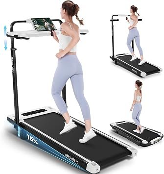 ANCHEER Walking Pad Treadmill with Incline - Under Desk Treadmill, 3.5HP Portable Foldable Treadmills for Home Small Spaces, Office, Compact Running Machine with LED Display