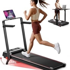 RHYTHM FUN Treadmill with Incline, Walking Pad with Handle Bar,300lbs Walking Pad with APP, Portable Folding Walking Treadmills for Home/Office with Low Noise