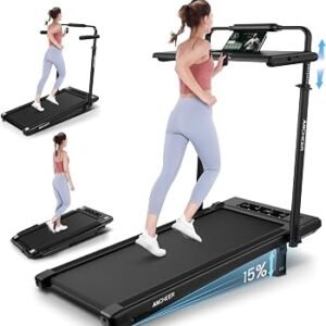ANCHEER Walking Pad Treadmill with Incline - Under Desk Treadmill, 3.5HP Portable Foldable Treadmills for Home Small Spaces, Office, Compact Running Machine with LED Display