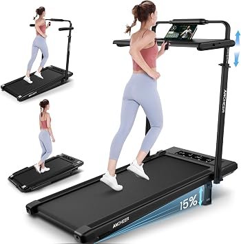ANCHEER Walking Pad Treadmill with Incline - Under Desk Treadmill, 3.5HP Portable Foldable Treadmills for Home Small Spaces, Office, Compact Running Machine with LED Display