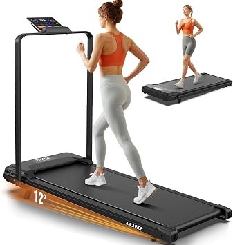 ANCHEER Walking Pad Treadmill with Incline - Under Desk Treadmill, 3.5HP Portable Foldable Treadmills for Home Small Spaces, Office, Compact Running Machine with LED Display