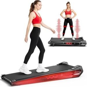 FUNRAY Under Desk Vibration Walking Pad - 3 in 1 Vibration Plate Treadmill with Remote Control, Quiet Brushless, Portable for Home Office