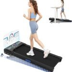 TRAILVIBER Walking Pad Treadmill with 12% 9-Level Auto Incline, 450 lbs Capacity RGB LED Screen, Bluetooth Speaker Under Desk Treadmill