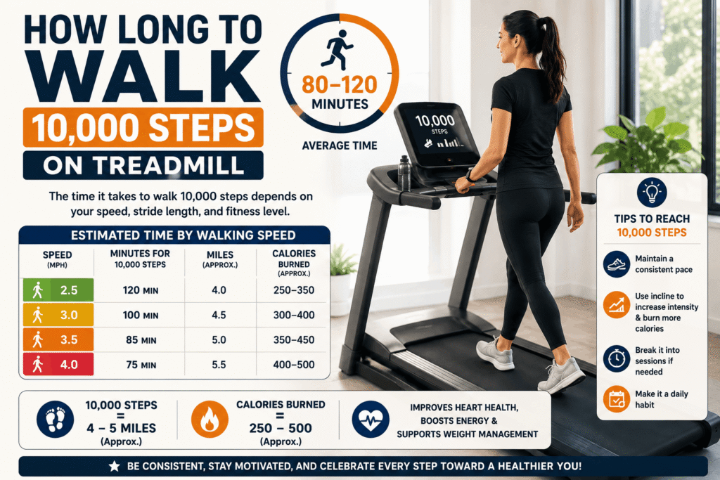 How Long To Walk 10000 Steps On Treadmill