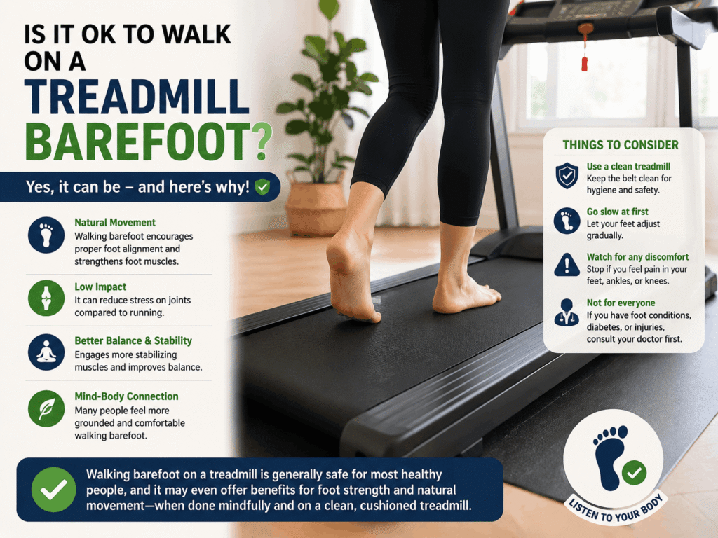 Is It Ok To Walk On a Treadmill Barefoot